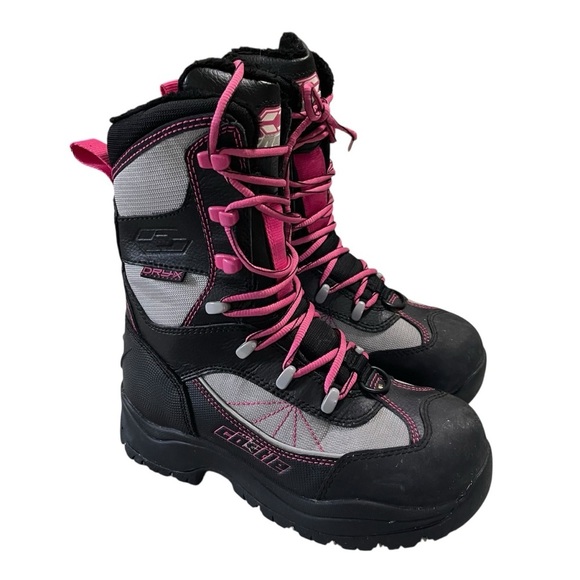 Castle Force women’s snowmobile/winter boot pink black size 6 EUC - Picture 1 of 11